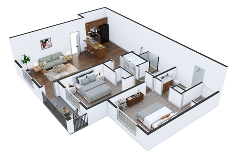 Two Bed, Two Bath Apartment